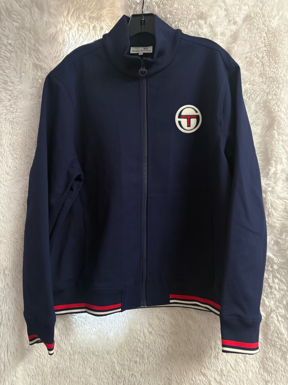 Sergio Tacchini Navy Track Jacket with Red & White Trim